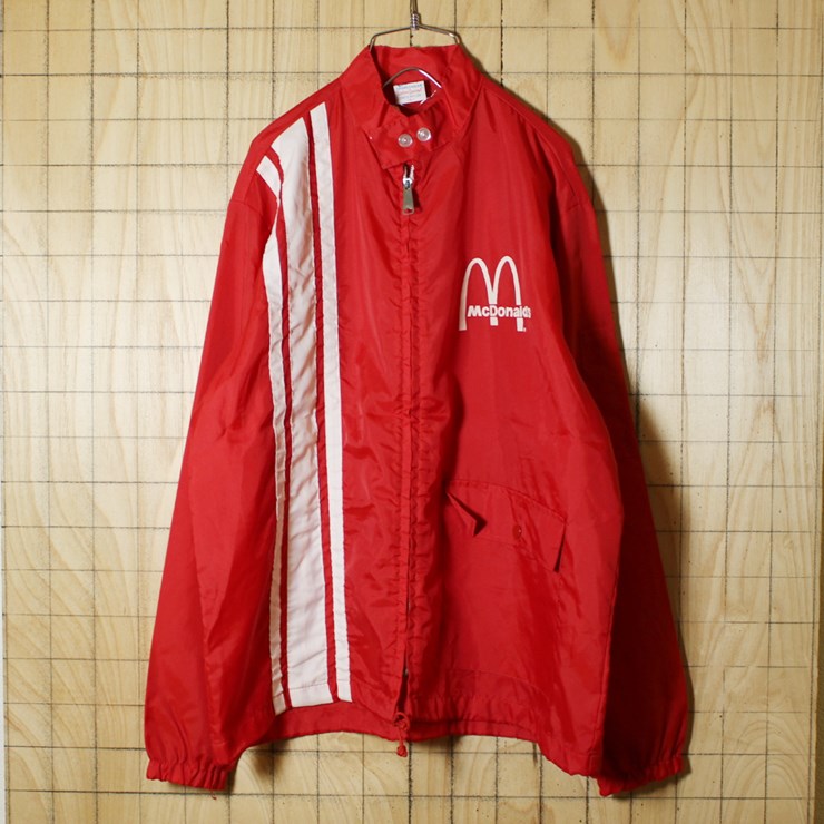 McDonald マクドナルド レーシングジャケット 80s USA 古着 Elert レッド メンズL