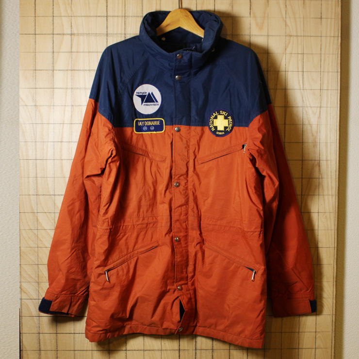 THE NORTH FACE/USA製80s古着ネイビー×オレンジNational Ski  Patrol/GORE-TEX中綿入マウンテンパーカー/メンズL