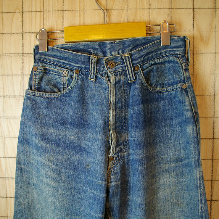 【Levis】30sビンテージ古着USA製濃紺Levis201リネンパッチバックルバックデニムパンツ/ジーンズw29
