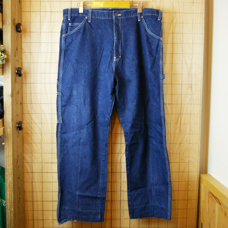 【Dickies】古着デニムブルー(青)ペインターワークパンツW38L30