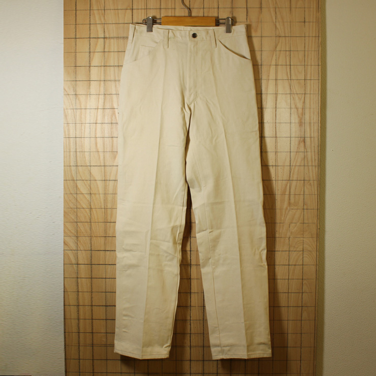 Dickies/80sUSAビンテージ古着ホワイト生成りワークパンツ・ペインターパンツ/サイズW32L34