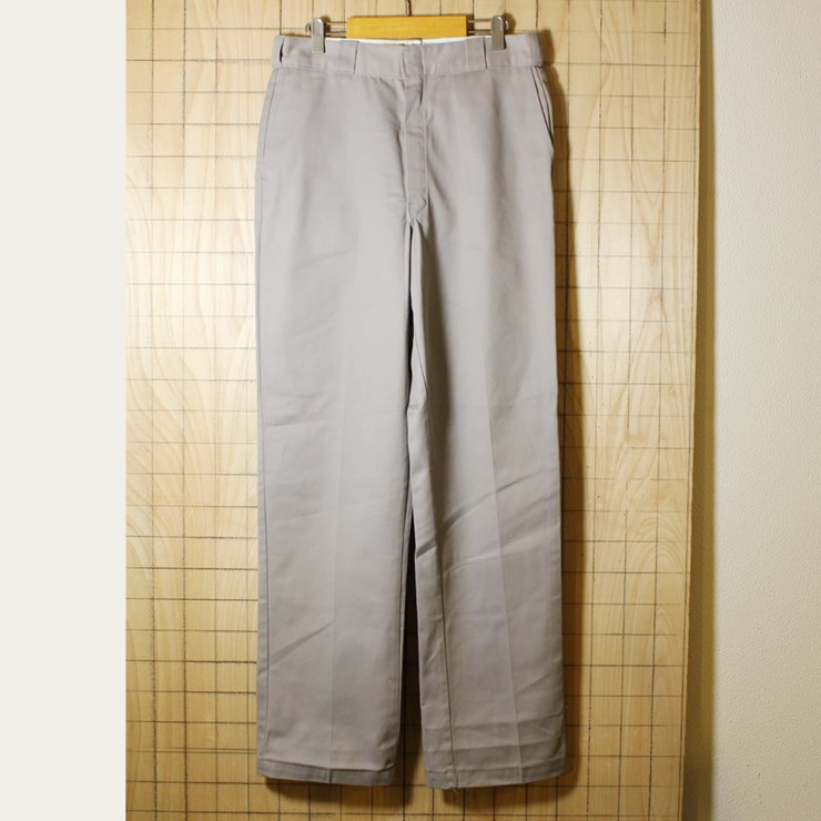 Dickies/USA製古着/ライトグレー/874ワークパンツ/w33l34/pan-111