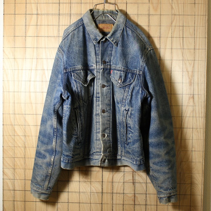 Levi's71506-0316/USA製80s古着/ブルー/裏地ブランケット/デニムジャケット/44L