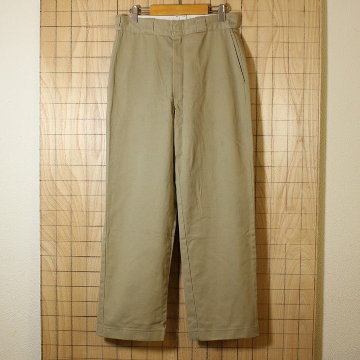 Dickies ディッキーズ ワークパンツ 874 W32 ベージュ USA製 古着 talon pan-154