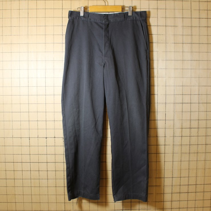 ディッキーズ Dickies USA製 古着 ワークパンツ 874 TALON ダークグレー w34l30相当 pan-232