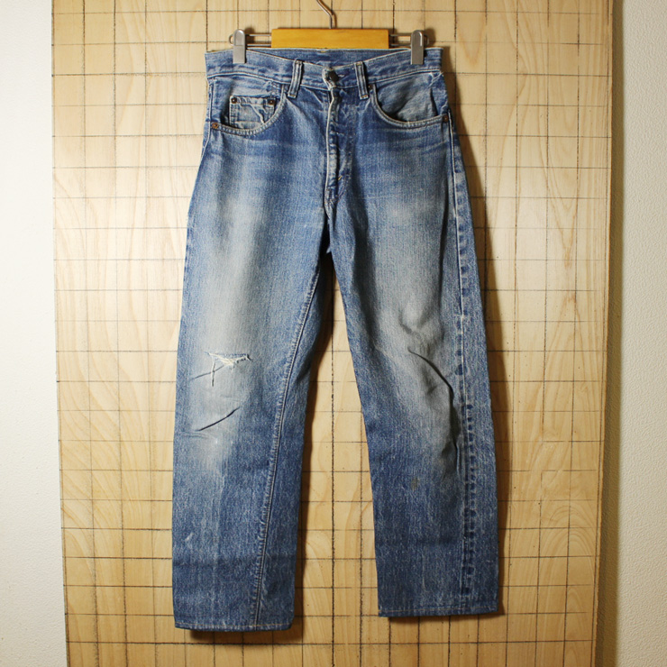 Levi's505シングル 66前期/70sUSA製ビンテージ古着/ブルーデニムパンツ・テーパードジーンズ/実寸W30インチ