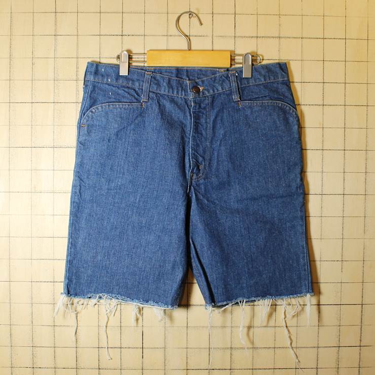 USA製 70s Levis リーバイス ショートパンツ カットオフ ジーンズ デニム パンツ ブルー W36 TALON 20643-0616 ショーツ 古着