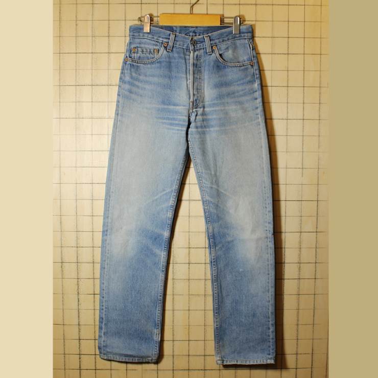 USA製 古着 Levis リーバイス 501xx ダメージ ジーンズ デニム パンツ ブルー W30 pan305