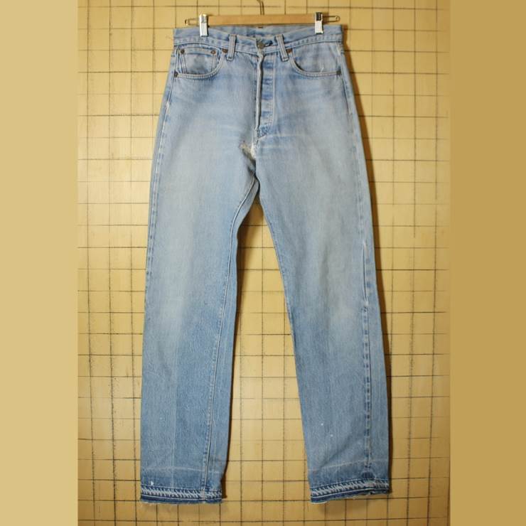 USA製 70s Levis 501 66後期 リーバイス デニムパンツ ジーンズ ブルー W30相当 ボタンフライ 古着