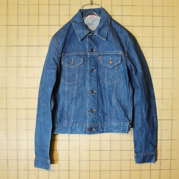 Levis リーバイス デニム ジャケット メンズS相当 ブルー オレンジタブ 古着