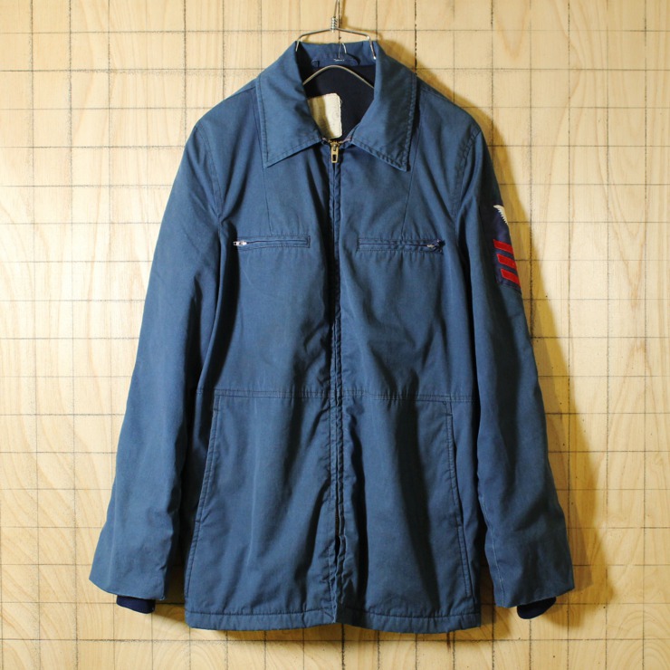 U.S.NAVY UTILITY JACKET/USA製70s古着/ネイビー/ユーティリティージャケット/メンズS相当