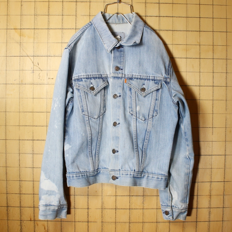 USA製 80s Levis リーバイス デニム ジャケット メンズS相当 ブルー 色落ち アメリカ古着