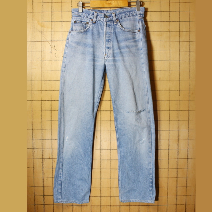 USA製 Levis リーバイス 501 ダメージ ジーンズ デニム パンツ W30 ブルー 古着