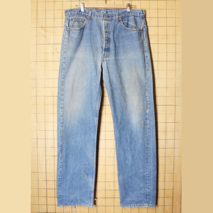 90s USA製 Levis 501 リーバイス ブルー ジーンズ デニム パンツ W38 アメリカ古着