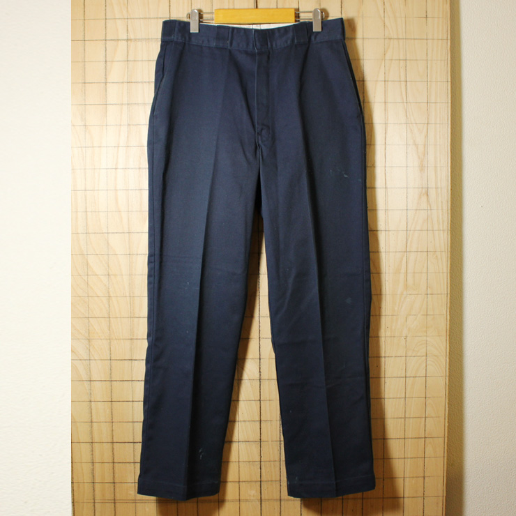 Dickies/80'sUSA製古着/ネイビーTALONワークパンツ/874/w34l32/pan-9