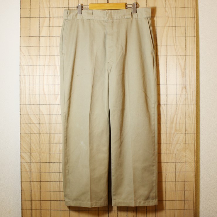 Dickies/USA製古着/ベージュ/TALON/ワークパンツ/w34/pan-95