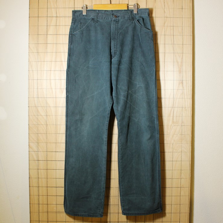 Dickies/USA製古着/ダークグリーン/TALON/ワークパンツ/w34l34/pan-99