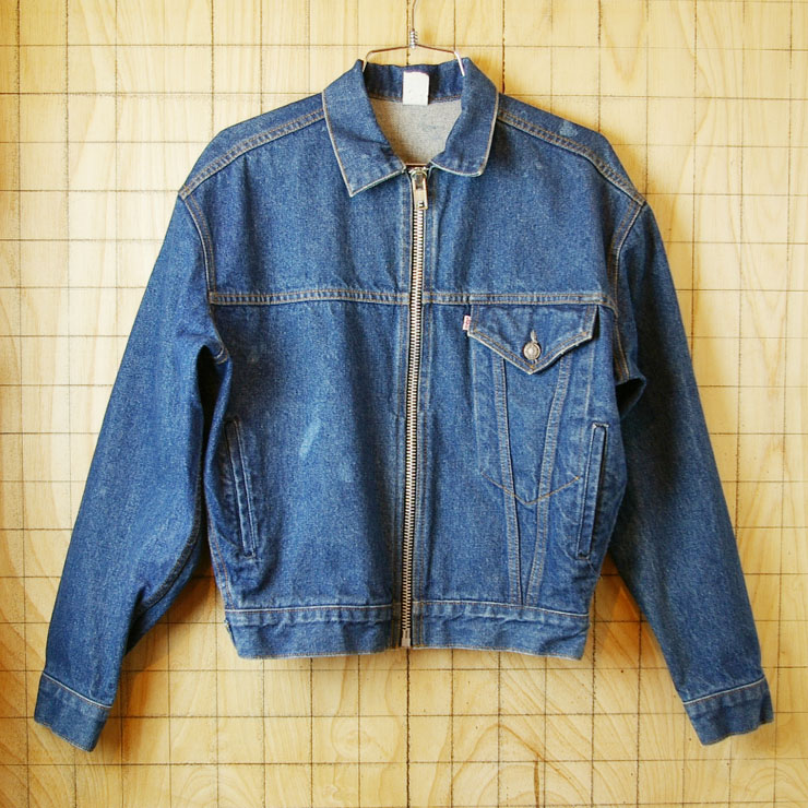 【Levis】ビンテージ古着サンプル品USA製ブルー(青)濃紺ジップアップGジャン・デニムジャケット|YOUTH WEAR