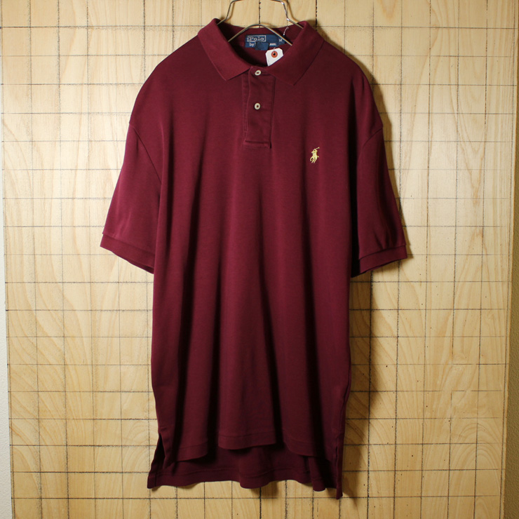 POLO by Ralph Lauren/古着/ワインレッド/コットン100%ワンポイントポロシャツ/メンズM