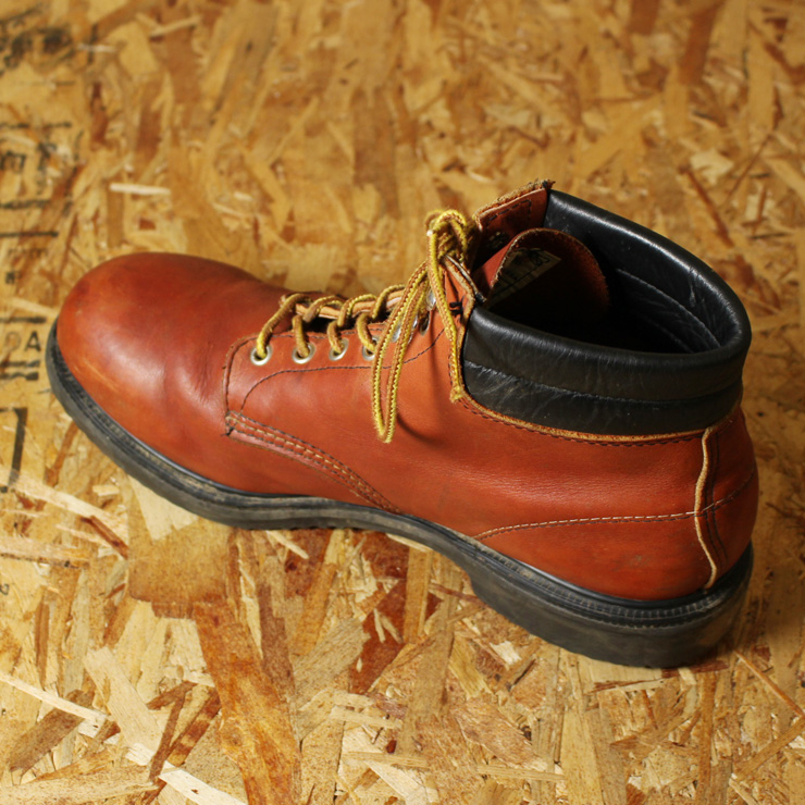 RED WING#2245/USA製90sプリント羽タグレッドブラウン本革レザー編み上げスチールトゥワークブーツ/US10.5D/28.5cm