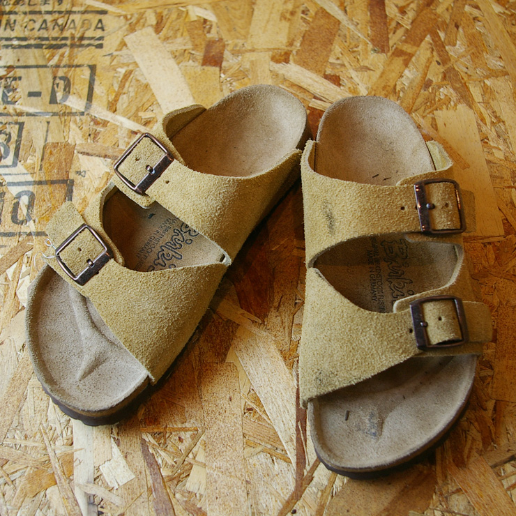 【BIRKENSTOCK Birki's】ベージュスウェードレザーARIZONAタイプビルケンレディースサンダルsize23.0cm