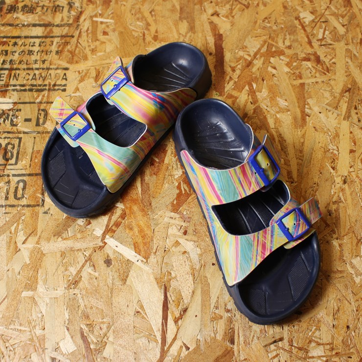 BIRKENSTOCK Birki's ビルケンシュトック ビルキーズ ドイツ製 ARIZONA アリゾナ 古着 カラフル ネイビー メンズ サンダル 25.5cm