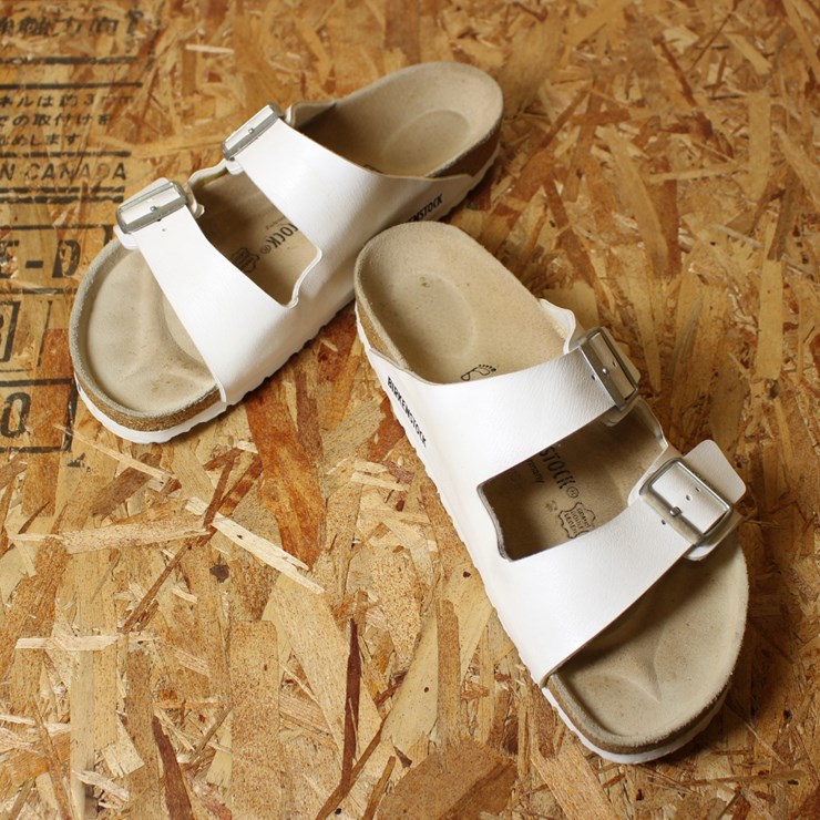 BIRKENSTOCK ビルケンシュトックARIZONA アリゾナ ドイツ製  古着 ホワイト メンズ サンダル 27.0-27.5cm