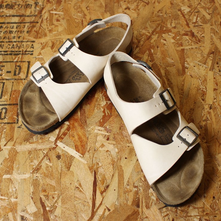 BIRKENSTOCK Birki's ビルケンシュトック ビルキーズ ドイツ製  MILANOミラノタイプ 古着 ホワイト メンズ サンダル 26cm