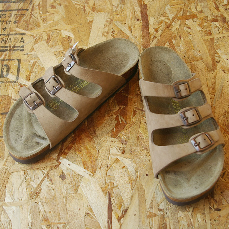 【BIRKENSTOCK】ドイツ製ベージュ(薄茶)FLORIDAフロリダビルケンレディースサンダルsize24.0cm(37)