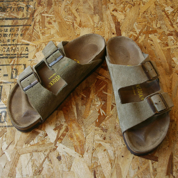 【BIRKENSTOCK】ベージュレザーARIZONAアリゾナビルケンレディースサンダルsize24.5cm(38)