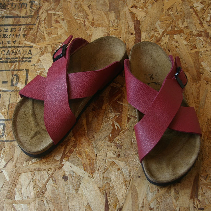 【BIRKENSTOCK Birki'sビルキー】レッド(赤)レディースサンダルsize24.5cm(38)