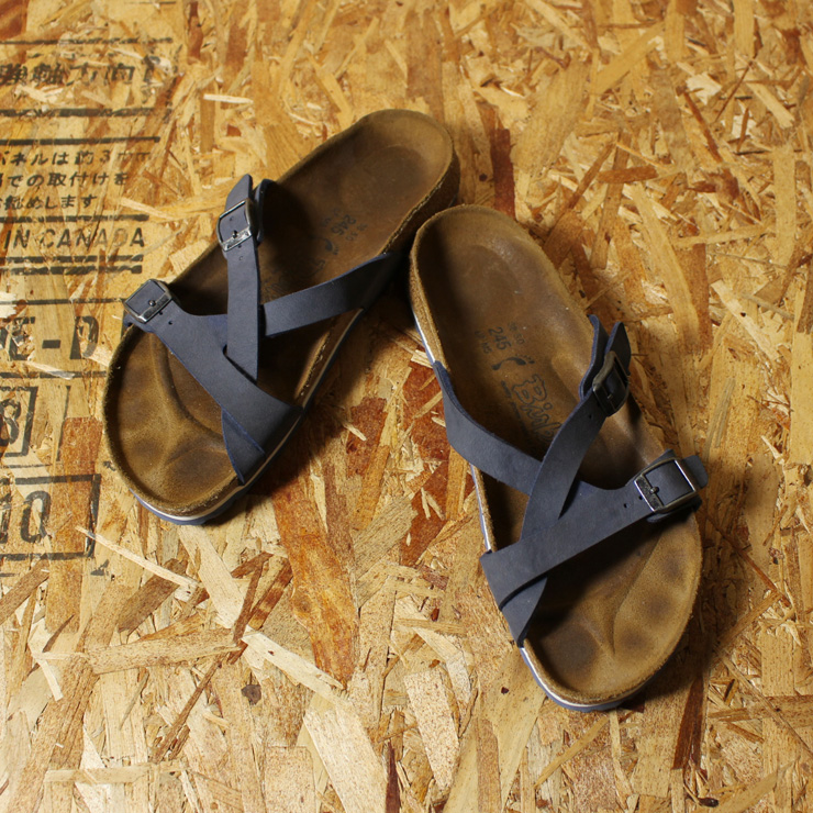 BIRKENSTOCK・Birki'sビルキー/古着/ネイビーサンダル・スリッパ/38/24.5cm/