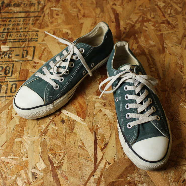 CONVERSE/USA製ビンテージ90sALL STARオールスターグリーン(緑)ローカットスニーカー/US6.5/25cm相当