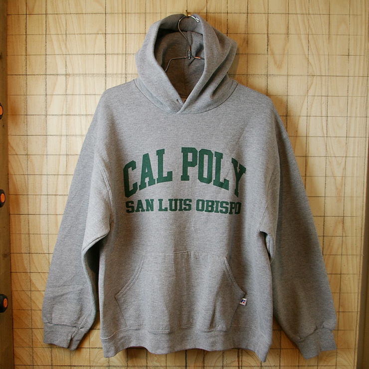 【RUSSELL ATHLETIC】古着グレー(灰)CAL-POLY　SAN-LUIS-OBISPOカレッジスウェットパーカー|メンズM