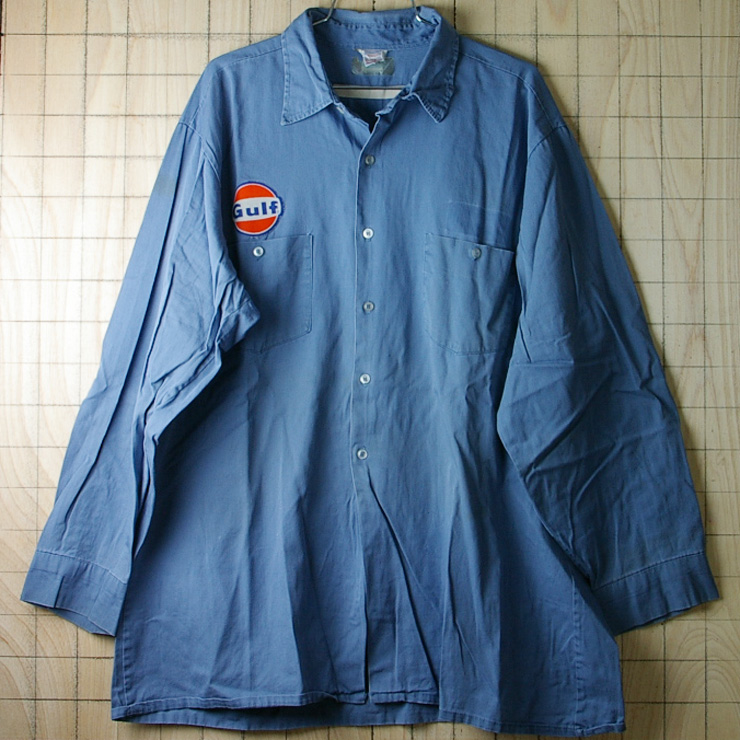 古着USA製メンズビッグサイズコットン100%ワークシャツ【Maru Holland】