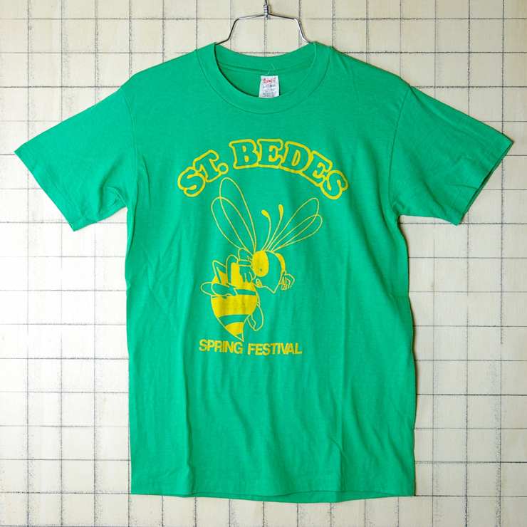 古着USA(アメリカ)製ST.BEDESプリント半そで丸首Tシャツ【Stedman】