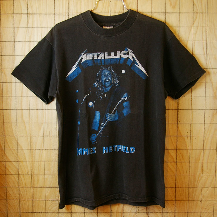 古着メンズUSA(アメリカ)製コットン100%ブラック(黒)バンドTシャツ【METALICA JAMES HETFIELD】