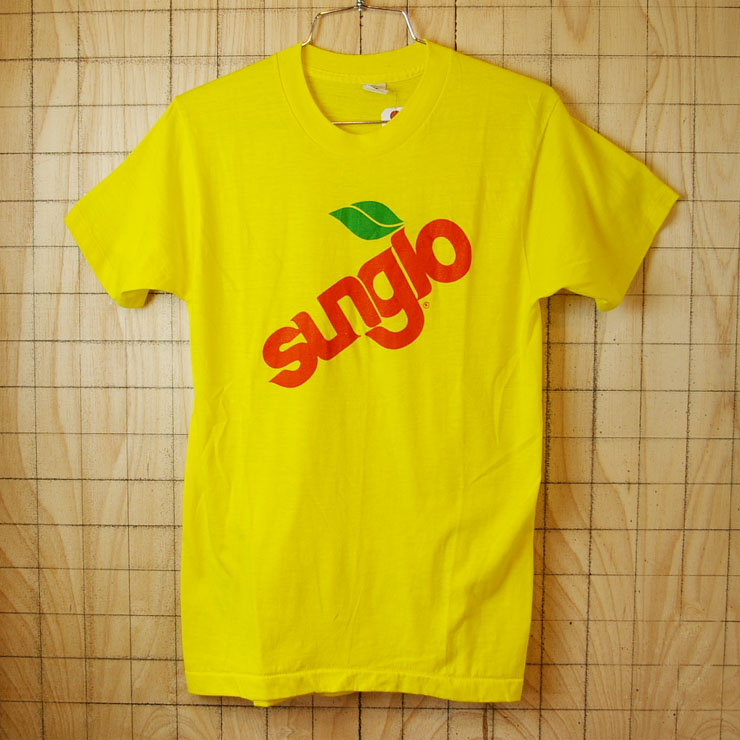 【SCREENSTARS】古着USA(アメリカ)製イエロー(黄)sungloTシャツ|メンズM