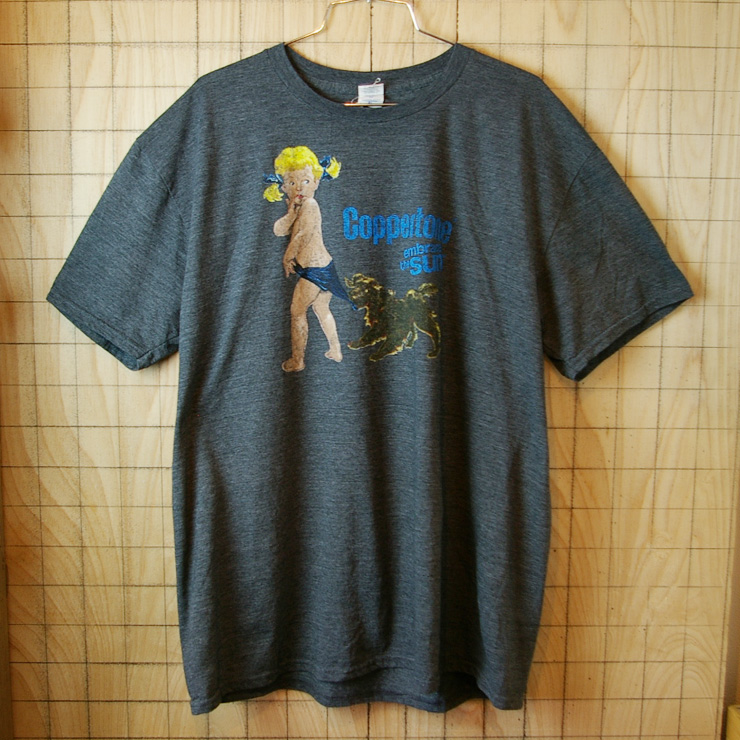 【GILDAN】古着ビッグサイズグレーcopperton(コパトーン)プリント半袖Tシャツ|サイズメンズXL