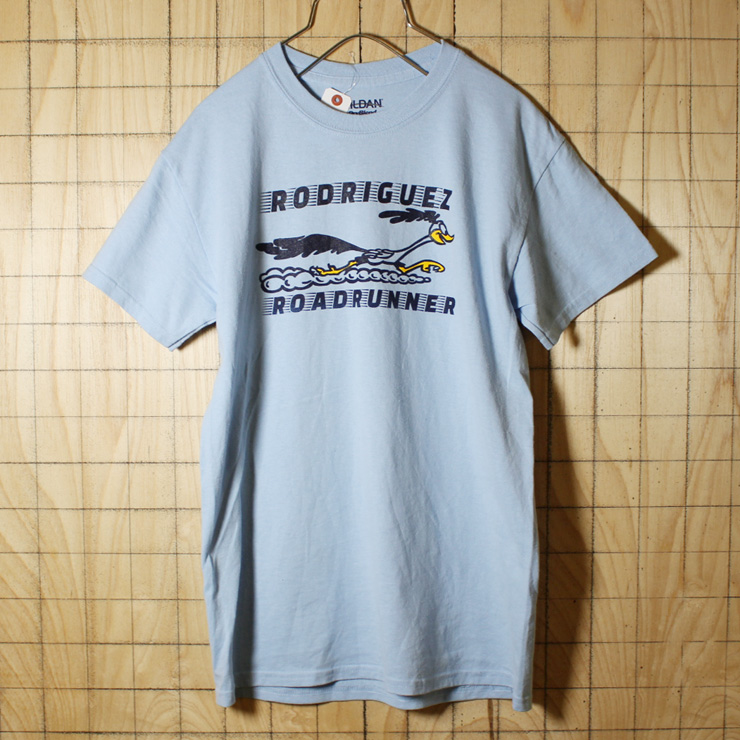 GILDAN/古着/ライトブルー/RODRIGUEZ ROADRUNNERプリントTシャツ/メンズS