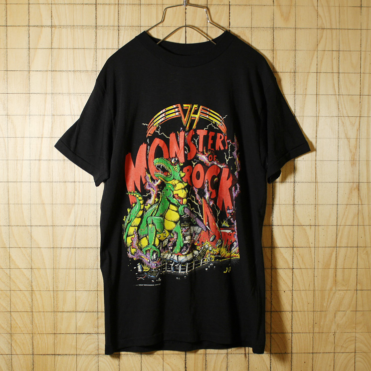 Royal FIRST CLASS/USA製80sビンテージ古着/ブラック/VAN HALEN MONSTERS OF ROCK1988TOURバンドTシャツ/メンズM相当