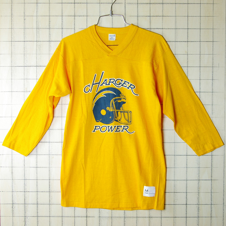 古着USA製Charger Power Yellow NFLFootballラグランTシャツ