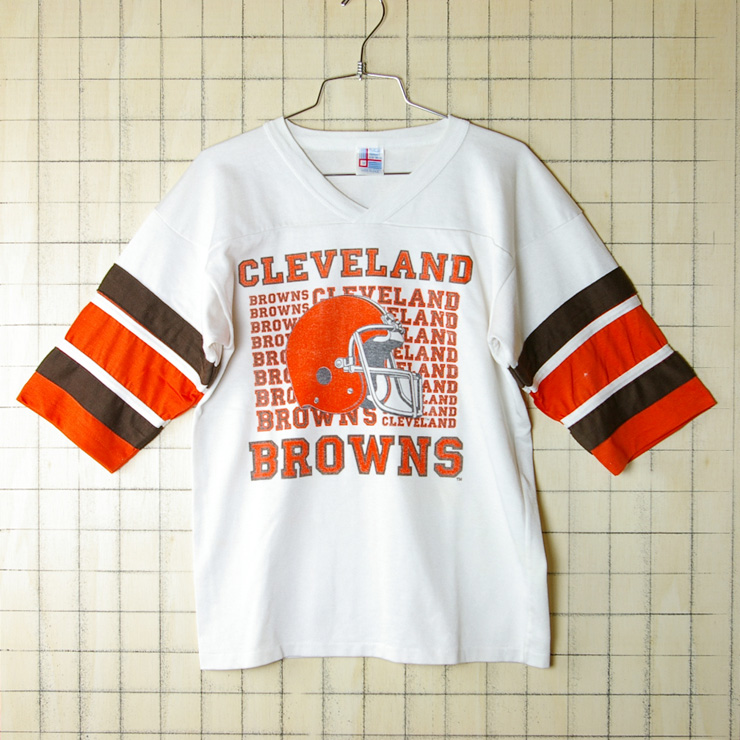 古着USA製cleveland browns NFLfootballラグランTシャツ